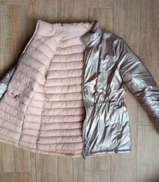 Casaco rosa reversível tamanho M