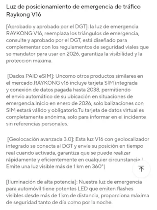 Baliza V16 DGT Homologada Nueva