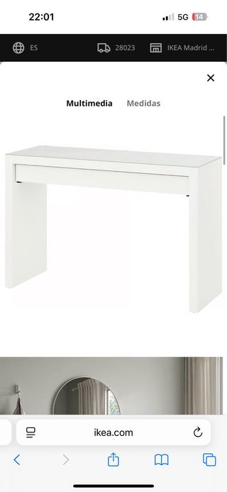 Tocador Malm Ikea Blanco y Transparente