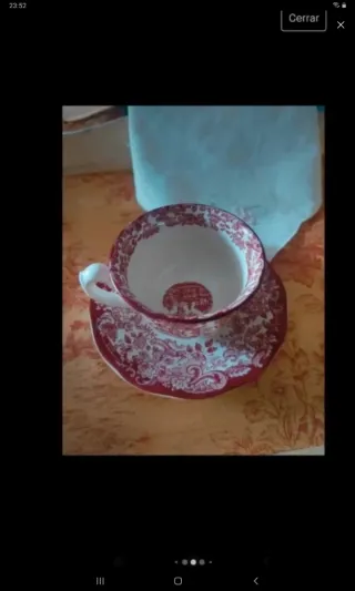 Taza y plato Cartuja de Sevilla