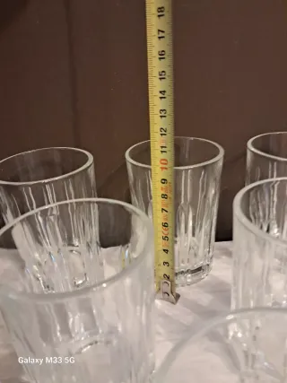 Set 6 Bicchieri Vintage Vetro Rigato