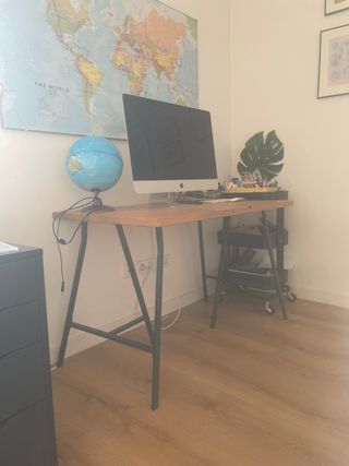 Mesa escritorio madera y metal