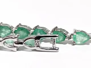 Pulsera Plata y Esmeraldas naturales