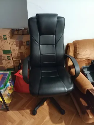 Silla de escritorio ergonómica negra.