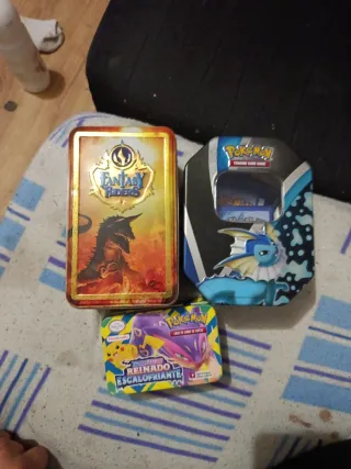 Cajas de cartas Pokémon y Fantasy Riders