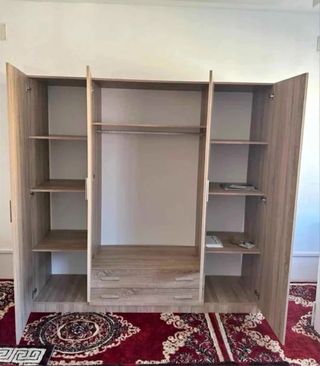 Armario 2 puertas madera beige/marrón