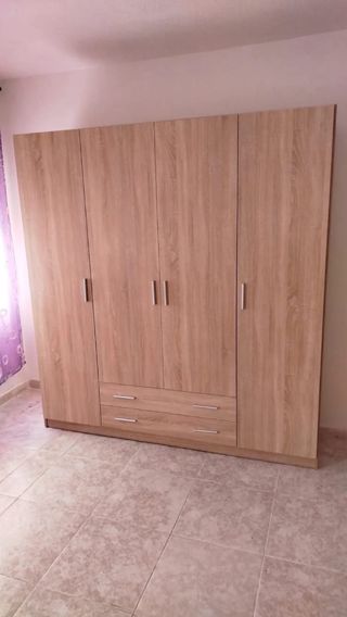 Armario 2 puertas madera beige/marrón