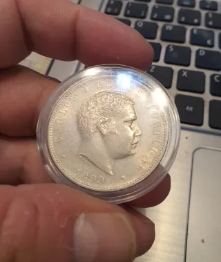 Moneda Plata Portugal 1000 Reis 1899 Carlos I