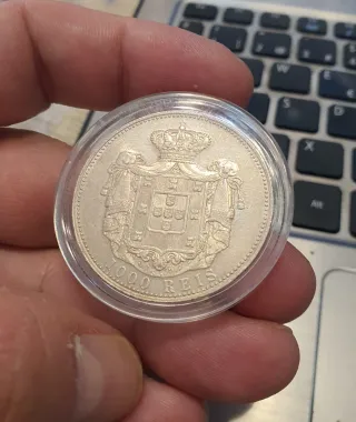 Moneda Plata Portugal 1000 Reis 1899 Carlos I