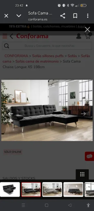 Sofá cama microfibra negra