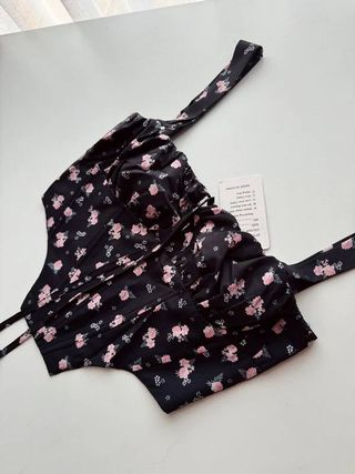 Top Corsé Zara Estampado Flores Talla XS