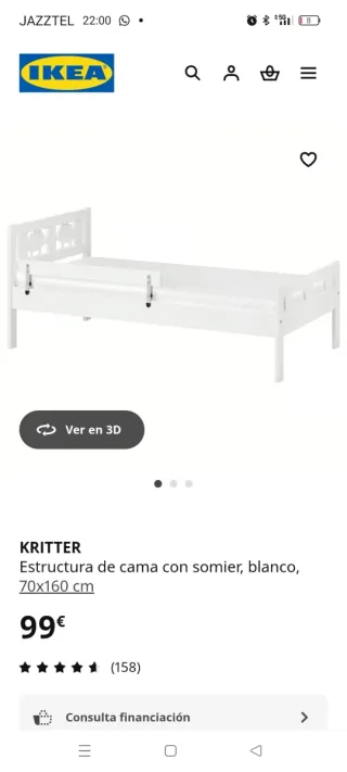 Cama infantil con barrera protectora