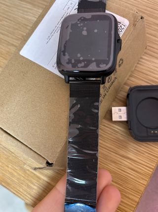 Reloj Inteligente Negro y Plateado