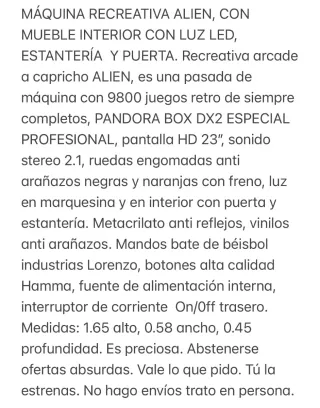 Máquina Recreativa Aliens