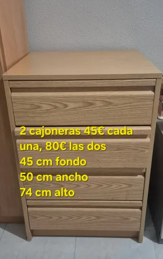 Cajoneras de madera (2 unidades)