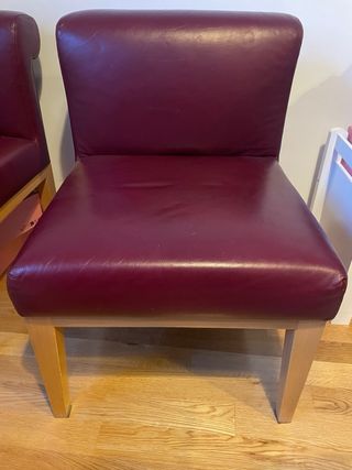 Sillón modular de piel Burdeos