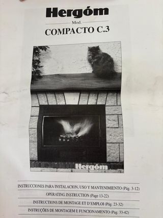 Chimenea Hergóm C3 Leña Metal Negra