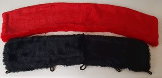 2 cuellos pelo sintético rojo y negro