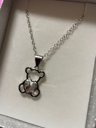 Colgante Oso Corazón Plata
