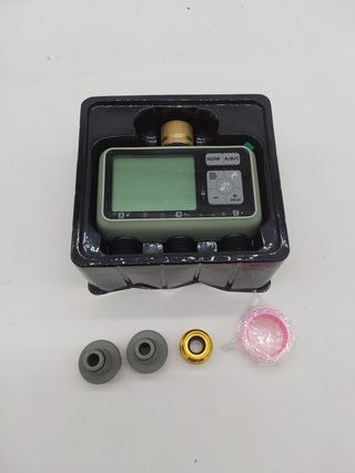 Johgee Ordenador de riego 3 Salidas Independientes con Entrada de latón, Reloj Digital de riego con retardo de Lluvia, Control a