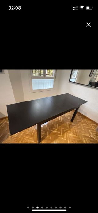 Mesa comedor extensible Ikea madera negra/marron