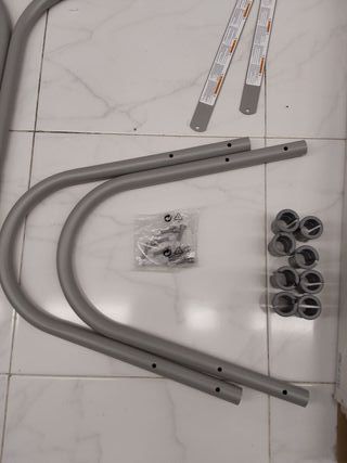 BESTWAY Escalera para Piscinas Desmontables 112x66x116 cm Plateado