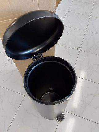 KITCHEN MOVE Cubo de Cocina de Pedal 30 L Urban Negro, Acier inoxydable, 29 cm