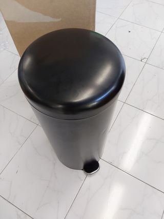 KITCHEN MOVE Cubo de Cocina de Pedal 30 L Urban Negro, Acier inoxydable, 29 cm