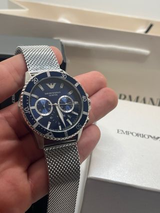 Reloj Emporio Armani Azul y Plateado