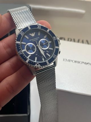 Reloj Emporio Armani Azul y Plateado