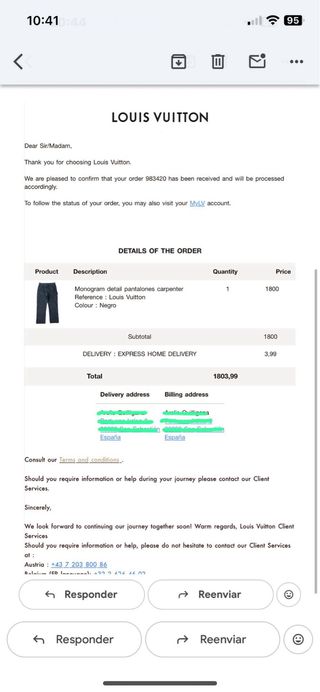 Pantalones Louis Vuitton