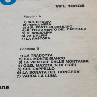 Coro Val Padana Sul Rifugio LP 12'' 33 RPM Vedette