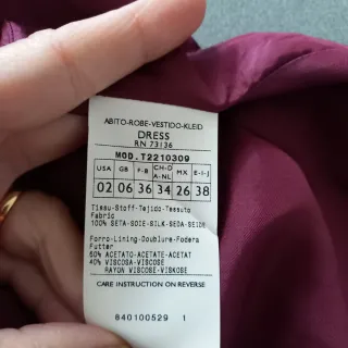 Vestito Max&Co floreale rosa e viola. Seta 100%