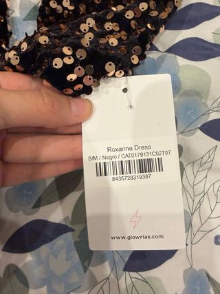 Vestido GLOWRIAS lentejuelas negro y dorado