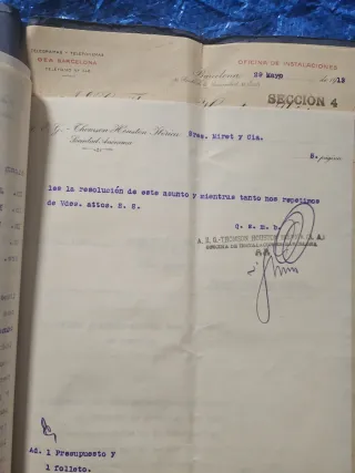 Carpeta 1918 Motor AEG Thomson Houston