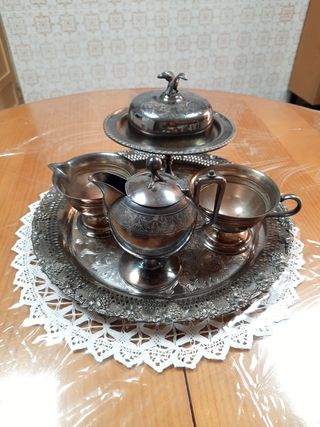 Juego Vintage Té Café Plata Elegante
