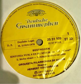 Vinilos Beethoven Sinfonías 8 y 9 Karajan.