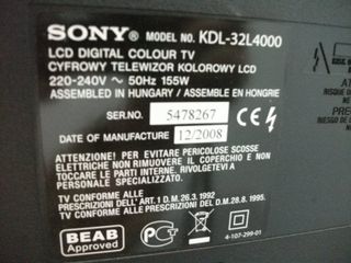 Televisor Sony Bravia 32 + REGALO TDT Nuevo
