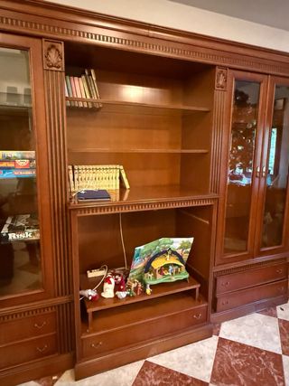 Mueble comedor vintage madera y cristal