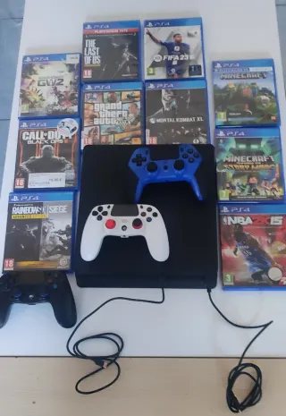 Consola PS4 Slim 500GB + 10 Juegos
