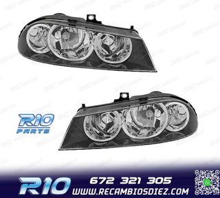 FAROS ALFA ROMEO 156 03-05 LOOK CROMADO NEGRO