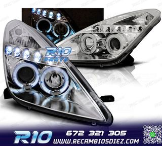 FAROS PARA TOYOTA CELICA T23 99-05 LED OJOS ANGEL CROMADOS
