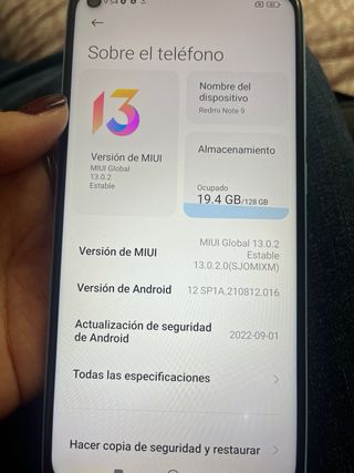 Xiaomi Redmi Note 9 Azul/Morado