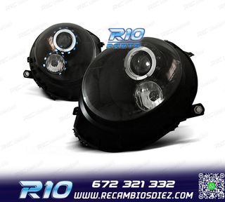 FAROS PARA MINI COOPER R56 R57 06-14 OJOS ANGEL FONDO NEGRO