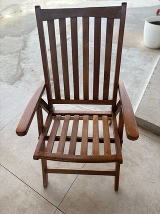 Conjunto mesa y sillas exterior madera