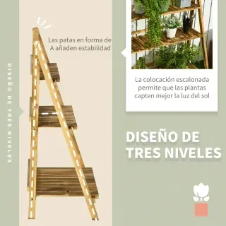 Estantería de madera 3 niveles