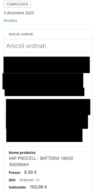 VAP PROCELL - Batteria 18650 3000mAh