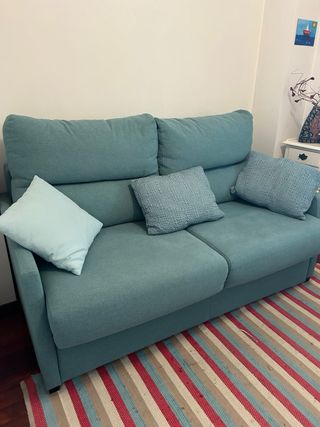Sofá Cama Tela Azul