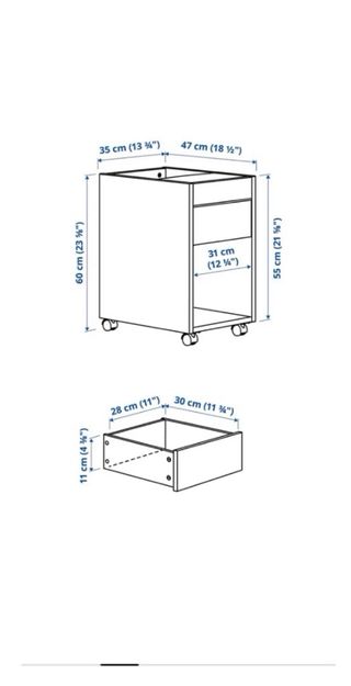 Cajonera TONSTAD IKEA con Ruedas