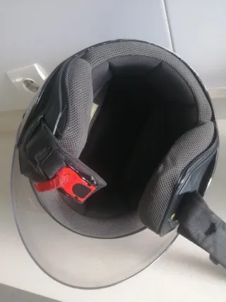 Casco Moto Jet Negro con Visera